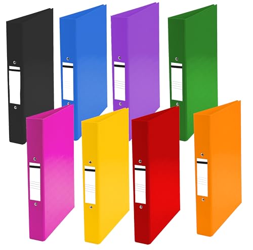 Nobel 25mm 2 Ring Polypropylene Binder A4 Assorted Colours Pack of 5 (Assorted)