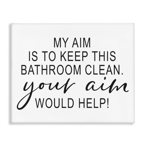 Stupell Industries Humorous Bathroom Aim, 24 x 30 Inch Canvas Wall Art