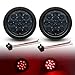 TMH 2pcs 4" 12 Super Bright LED Stop Tail Turn Brake Light Smoked Lens Red Assembly Rubber Mount Grommet for Trucks Trailers