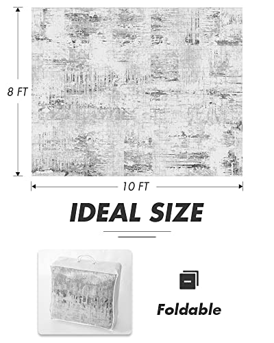 Resare Modern Abstract Area Rugs 8X10 Distressed Rug Machine Washable, Ideal Home Decor, Gray #TOP1