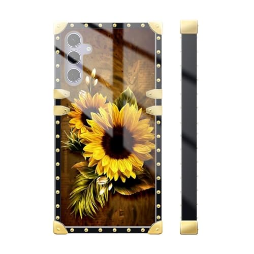 DAIZAG Compatible with Samsung Galaxy S24/S25 Case,Vintage Sunflower Golden Decoration Soft TPU Anti-Scratch Shockproof for Girl Protective Case for Samsung Galaxy S24/S25