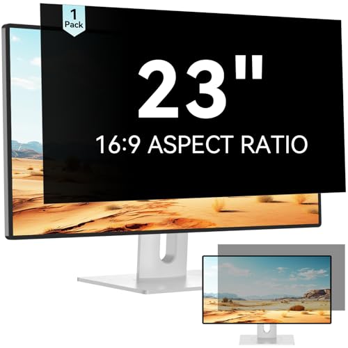Mamol 23 Inch Computer Privacy Screen Filter for 16:9 Widescreen Monitor, Anti Glare & Blue Light Filter, Removable Computer Monitor Privacy Shield, Anti-Scratch Screen Protector Film 23 in