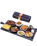 Extra Large Food Warming Mat for Buffet, Roll Up Warming Mat for Food, 6 Level Adjustable TEM&6H Timer, Auto-Off (Blue, 35.8'×15.8'×0.9')