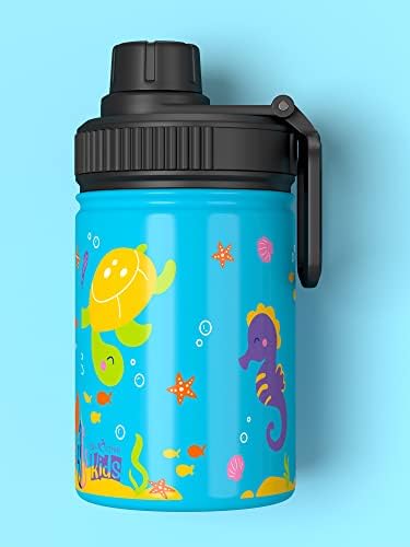 Be-Active Stainless Steel Kids Water Bottle Leakproof | BPA Free | Childs water bottle | 350ml | Kid School girls boys sports bottles (Blue)