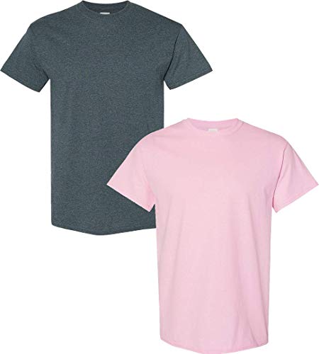 Chaussettes coton homme rose XL confortables lot de 2 paires classiques Gildan de qualité