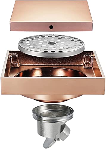 Bonde de douche laiton rose contre les ruptures de carrelage