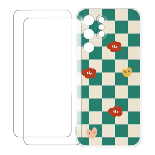 UOGNADGD �J�o�[ Oukitel C2 2026 4G �Ƃ̌݊������� �J�X�^���J���t���P�[�X�{�����K���X�ی�t�B����2���t�� ? �Ռ��z�������h�~ (�΂̊i�q��)