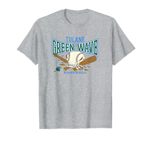 Tulane Green Wave Baseball Bite Gray Officially Licensed T-Shirt