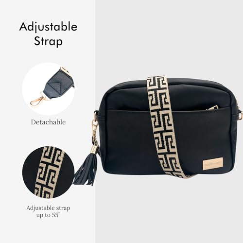 Modern+Chic Alice Crossbody Bag: Vegan Leather Purse with Roomy Exterior/Interior Pockets, Key Leash & Matching Womens Wallet4