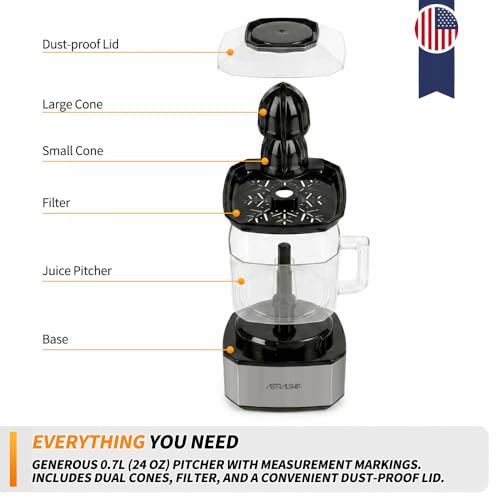 Astralship Pressure-Activated Electric Citrus Juicer with Dual Cones — view 2