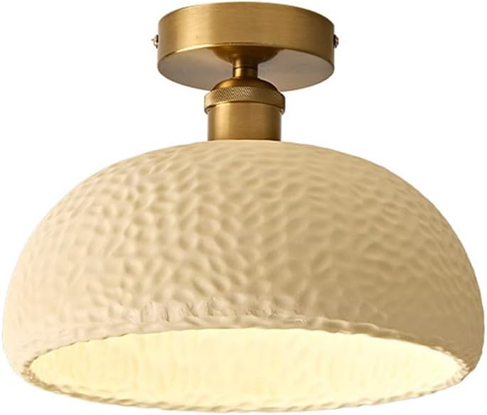 Hallway Ceiling Light Fixtures Gold Brass Flush Mount Light 1-Light Vintage Ceiling Lamps Green Resin Shade Nordic Ceiling Pendant Light for Bedroom Living Room Kitchen, E26 Base