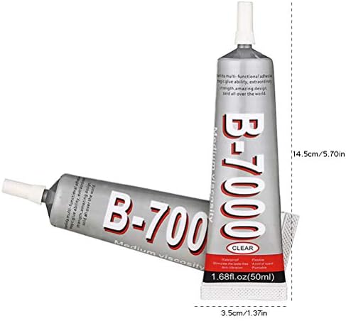 Adhesive B-7000 Glue Mobile Phone Screen Repair Glue, Industrial Glue, Electronic Component Glue DIY Jewelry Stick Drill Glue, DIY Jewelry Mobile Phone Glass GlueTransparent, 50ml for Tablets