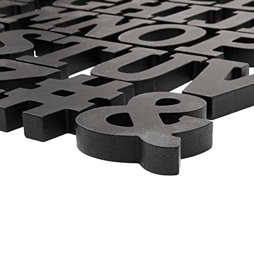 54 Pieces 3D Wooden Alphabet Letters For Tabletop, Home Wall, Party Decor, Diy Crafts, A-Z (3 Inch, Black, 0.6 In Thick) #TOP4