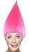 Pink Troll Hair Wigs w/Wig Cap for Halloween Cosplay Costume Party