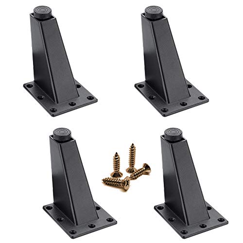 Sweieoni Patas 4 Piezas Patas Negras para Muebles Patas para Muebles Pies Muebles Aleación Aluminio Patas Cama Patas Mesa Patas Mesa Escritorio para Camas Mesas Sofá con Tornillos