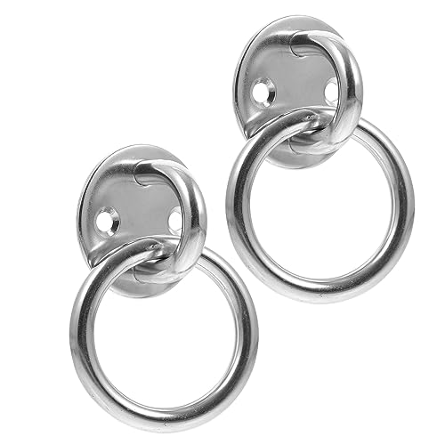 DECHOUS 2pièces Kit De Fixation Pour Hamac Et Balançoire Acier Inoxydable Anneau Ancrage Robuste Pour Plafond Platine Œil Rond Poli Pour Intérieur Et Extérieur