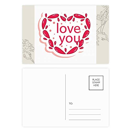 Carte postale Rose Saint Valentin Coeur Love You pour partager votre amour avec tendresse