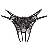 sports bras for women,Tangas de encaje sexy para mujer, ropa interior de encaje atrevida, bordado, lencería calada,calzoncillos,103-Black,One Size