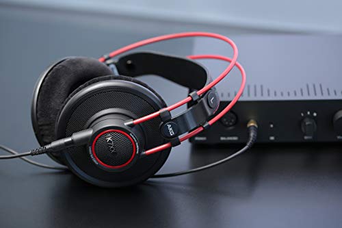 Massdrop x AKG K7XX — Reference Open-Back Audiophile Headphones — Pro Studio Over-Ear (Red)
