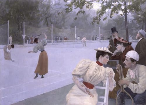 Affiche Toile Court de tennis sur gazon municipal Wilhelm Gause Décoration Murale 60x90