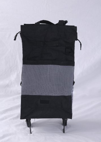 J&J Home Fashion Wheeled Shopping Or Laundry Cart-Black #TOP1
