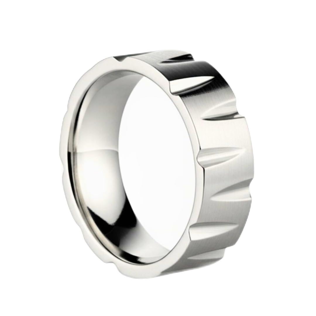 the men thing Royal Series - GRAVIX EDGE RING - Pure Stainless Steel Men’s Steel-Plated Ring – Statement Luxury Jewelry (Size : 17-19-22-24-27)-picture-23