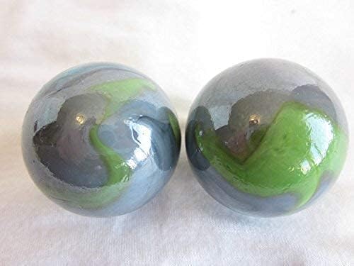 Big Game Toys  Juego de 2 canicas de cristal macizo de 1.378in para decoración del hogar, relleno de jarrón y acuario