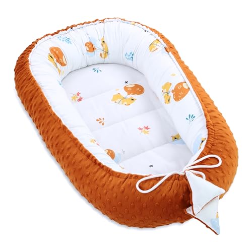 Nestchen Baby - Babynestchen Neugeborene Minky Babynest für Kinderbett Vielseitiges tragbar Nest kuschelnest zubehör für babybett warm Winter coccon Teddybären Pumpkin