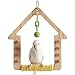 Refoiner インコ おもちゃ 鳥 おもちゃ セキセイインコ バードトイ 止まり木 鳥 ブランコ スタイリッシュでシンプル 鳥の遊び場 吊下げタイプ玩具 木制