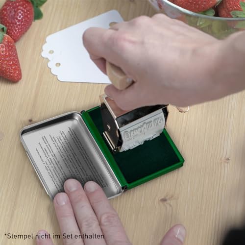 Imprint Handstempelkissen 9071M für den täglichen Bedarf zu Hause und im Büro – 1 Stempelkissen grün, robuster Metalldeckel, wasserbasierte Tinte, Größe 9 x 5 cm, optimal für Handstempel geeignet