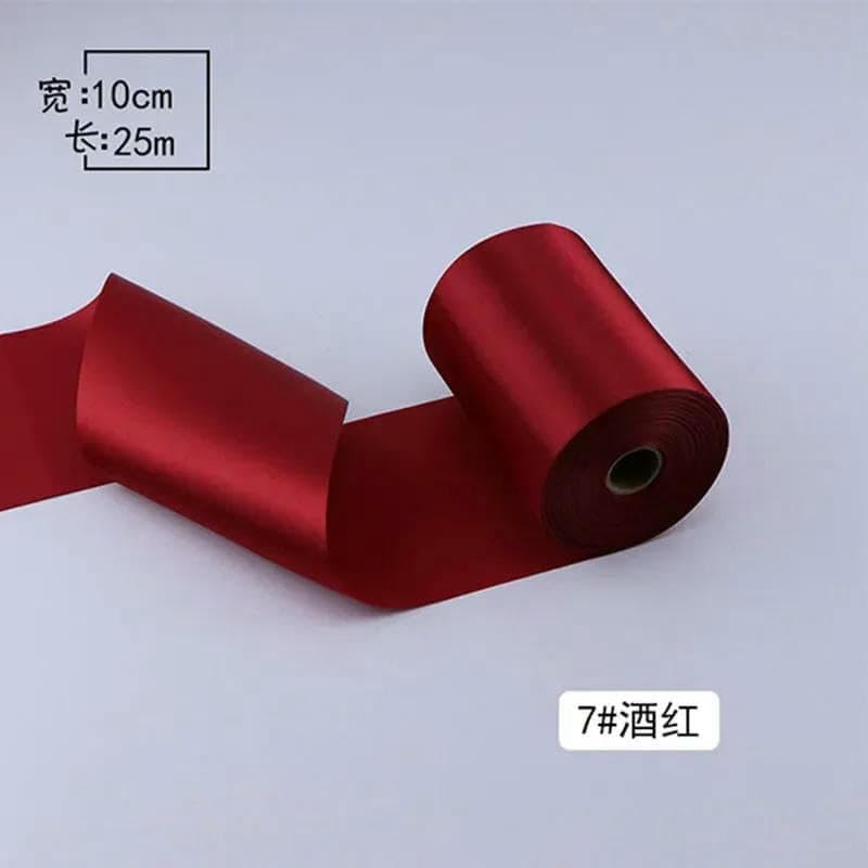 Cinta de satén de 8 cm, 10 cm y 15 cm de ancho, 25 metros por rollo, ideal para bodas, fiestas, decoración de sillas, coches y fiestas, costura hecha a mano, 6 rojos, 15 cm x 25