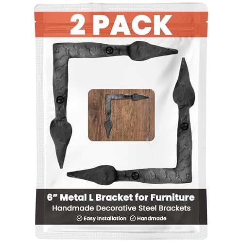 Set of 2 Decorative Metal L Brackets