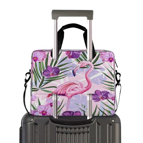Maletín para laptop ALAZA con diseño rosa flamingo tropical miniatura 3