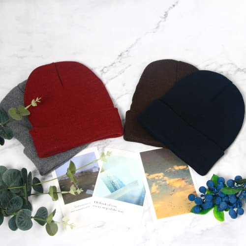 LYDTICK 25 Pack Winter Beanie Hats Bulk for Men Women, Wholesale Knit Beanies Cold Weather Skull Caps, 5 Colors Multicolor