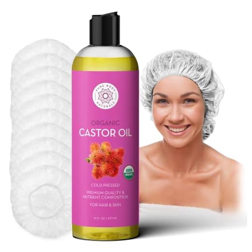 Pure Body Naturals Castor Oil for Hair Growth - includes Natural DIY Castor Oil Hair Mask Kit - for thicker, fuller hair in both men and women, 16 fl oz