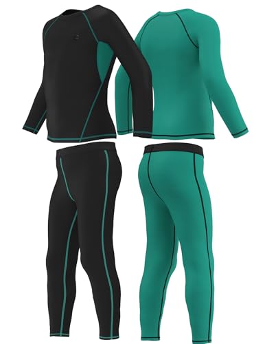 Boys Compression Pants and Youth Athletic Shirts Set 3 or 4 Piece Base Layer Gear for Kids Sports, Football, Soccer - Image 3