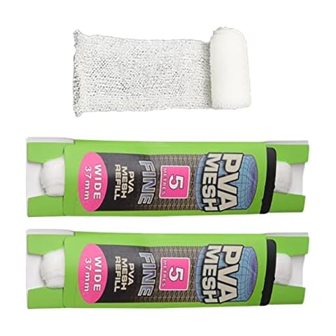 2 Pieces Refill Carp Fishing Stocking Rigs 37MMx5M PVA Fishing Meshes Carp Fishing Nets for All Kinds of Water Environment Cover