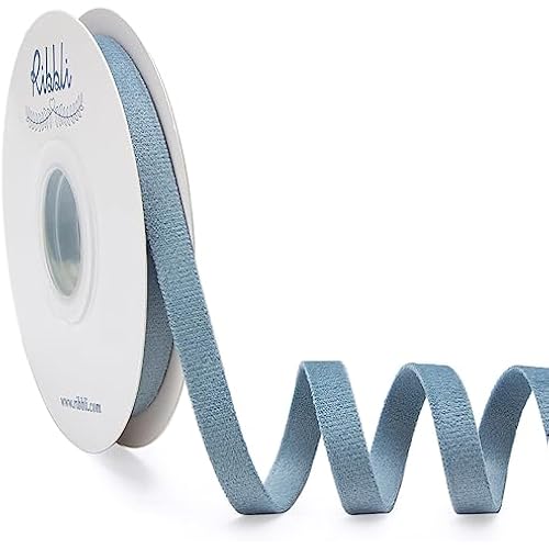 Ribbli Light Dusty Blue Velvet Ribbon Double Faced 3/8 Inch 10-Yard Spool Light Dusty Blue Ribbon Use for Christmas Tree Ornaments Gift Wrapping Wreath Decoration Wedding Boutonnieres