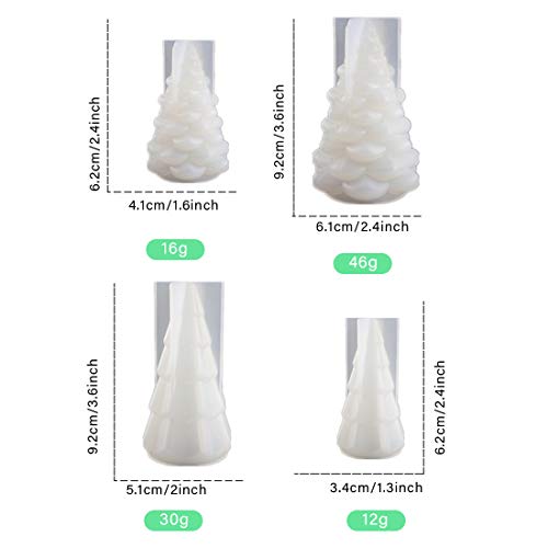 Fineinno 2 Pcs Epoxy Resin Christmas Tree Molds Ornament Silicone Molds For Xmas Pine Candle Making Aromatherapy Wax Light Holder Soap Party Decor #TOP3