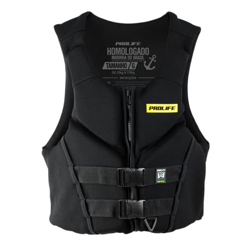 Colete Salva Vidas Neoprene Homologado Classe V Prolife V4 - Amarelo - GG (DE 55KG ATÉ 110KG - TÓRAX