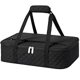 Insulated Casserole Carrier Fits 9"x13" Dish, Portable Food Tote- Black