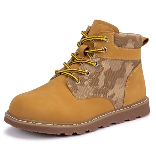 Frank Mully Kids Ankle Boots Boys Girls Outdoor Booties Kids Comfort Work Boot Lace Up Hiking Shoes (Toddler/Little Kid/Big Kid)