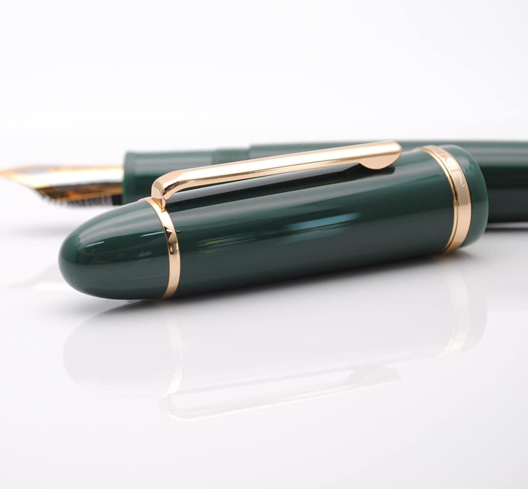 JINHAO X159 Fountain Pen (EF Nib 0.38mm, Dark Green with Gold Clip)