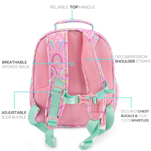 image for mibasies Toddler Backpack for Girls 2-4: Cute Kids Backpacks for Girls