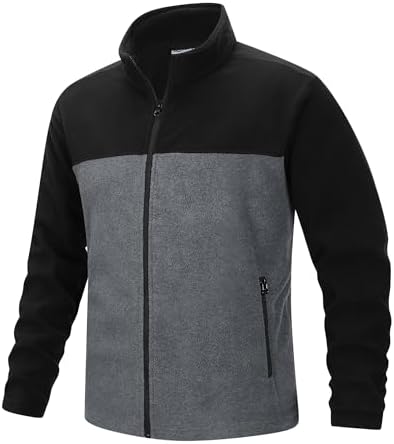 33,000ft Herren Fleecejacke Leicht Strickjacke Warm Übergangsjacke | Dünne Vliesjacke Midlayer, Outdoor Sweatjacke, Full Zip Ohne Kapuze Jacke für Wandern, Arbeits, Freizeit, Trekk