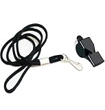 HuntEmUp Ultimate Dog Training Whistle for Sport, Hunting, Duck, and Bird Dogs - Black Lanyard, Pealess Design to Prevent Freezing, Heavy-Duty Plastic - Sleek in Black