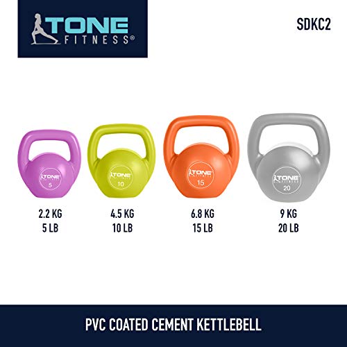 Tone Fitness Sdkc2 Cement Filled Kettlebell, 10 Lb #TOP5