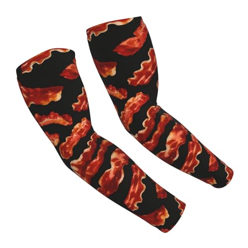 DaihAnle Yummy Bacon Uv Protection Cooling Arm Sleeves Compression Sleeves For Men Women