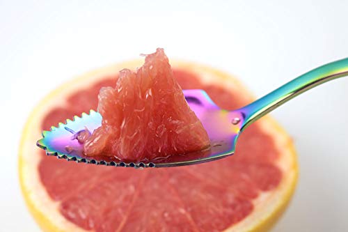 Grapefruitlöffel Jucoxo 4er-Set in Regenbogenfarben aus Edelstahl
