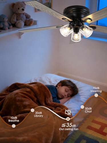 Image of 52 Inch Vintage Ceiling Fan with Light and Remote Control